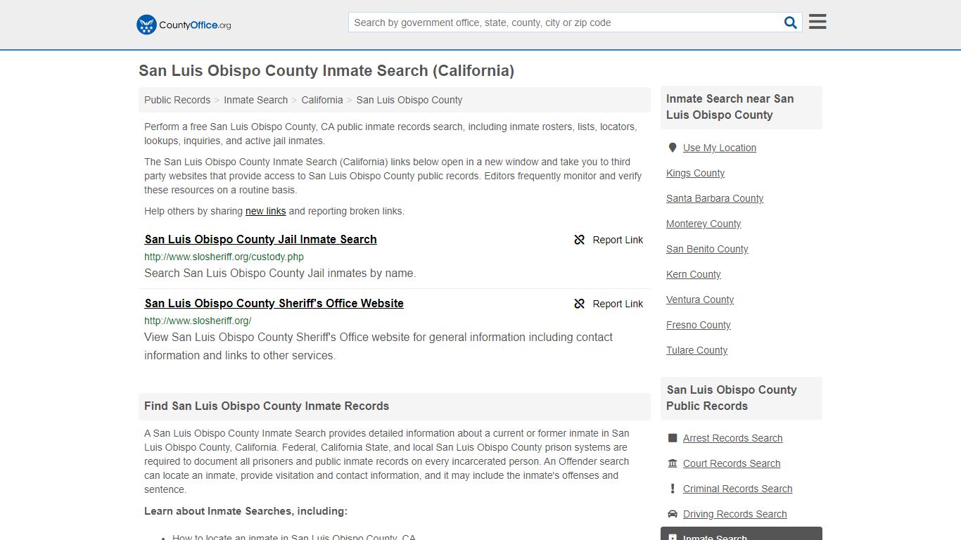 Inmate Search - San Luis Obispo County, CA (Inmate Rosters ...