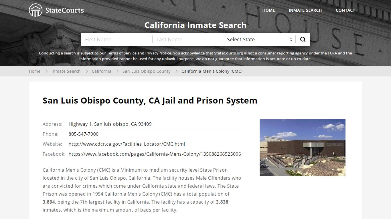 San Luis Obispo County, CA Jail and Prison System